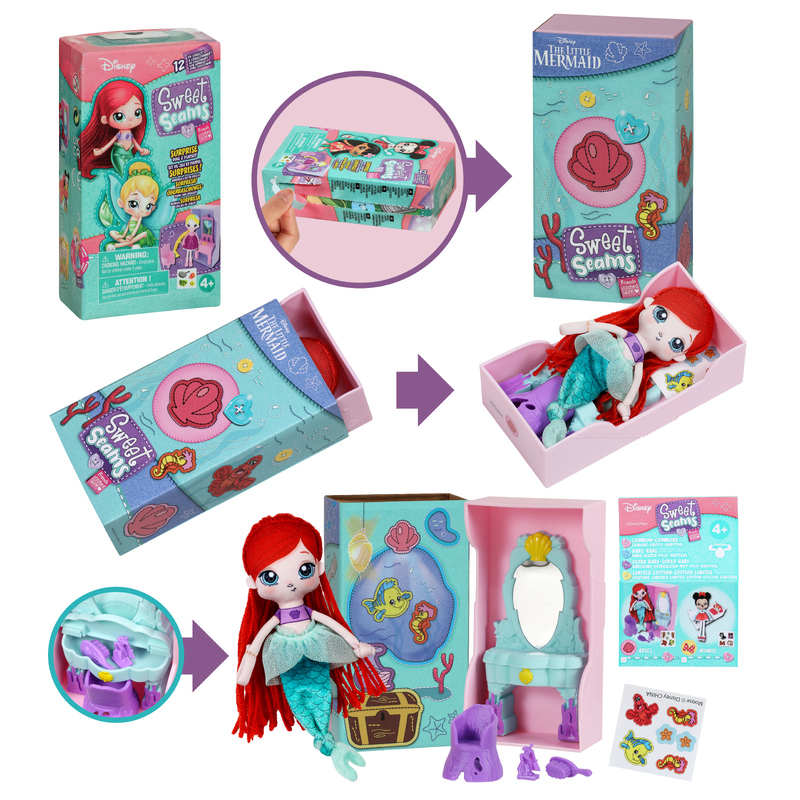 Disney Sweet Seams Ariel Surprise Doll & Playset Single Pack True