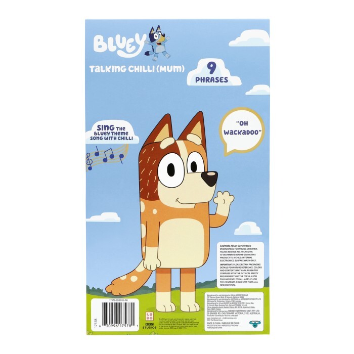 Bluey Talking Sound Effects Chilli (Mum) Plush Toy 33cm True Blue