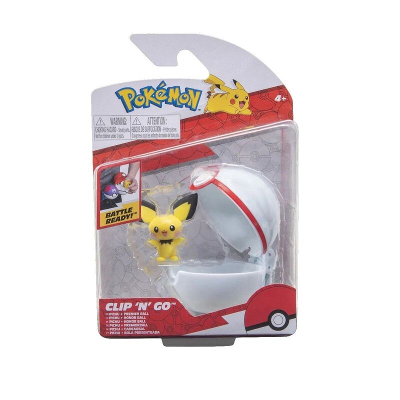 Pokemon Pichu + Premier Ball Clip 'N' Go Figurine Set | True Blue Toys ...