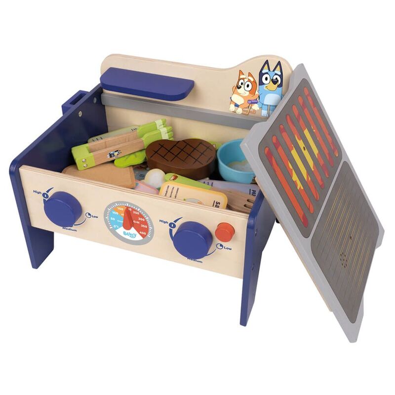 Bluey Wooden BBQ & Salad Playset True Blue Toys Australia