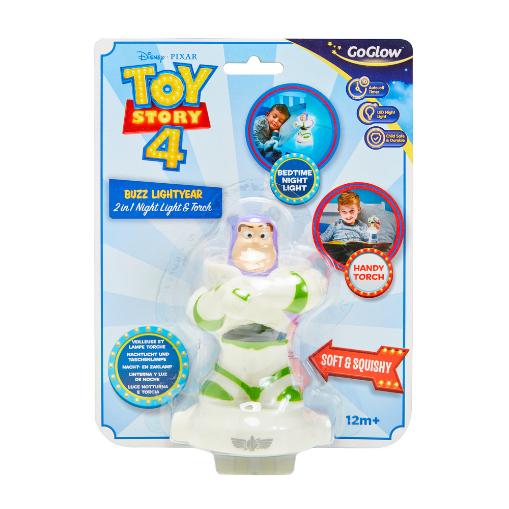 Pixar Toy Story GoGlow Buzz Lightyear 2 in 1 Night Light & Torch True