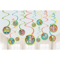 CoComelon Spiral Decorations 12 Pieces image
