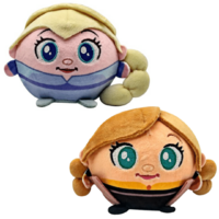 Squeezamals Frozen Elsa & Anna Clip On Plush Toy 10cm 2 Pack image