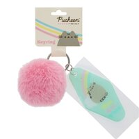 Pusheen the Cat Self Care Club Keyring with Pom Pom image