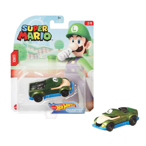 Hot Wheels Super Mario Luigi Character Car