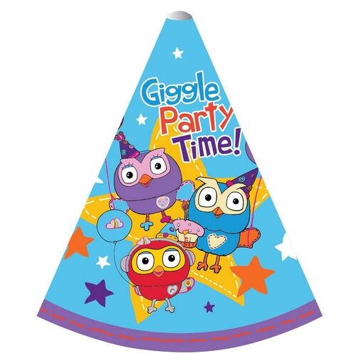 Giggle & Hoot Paper Cone Party Hats 8 Pack