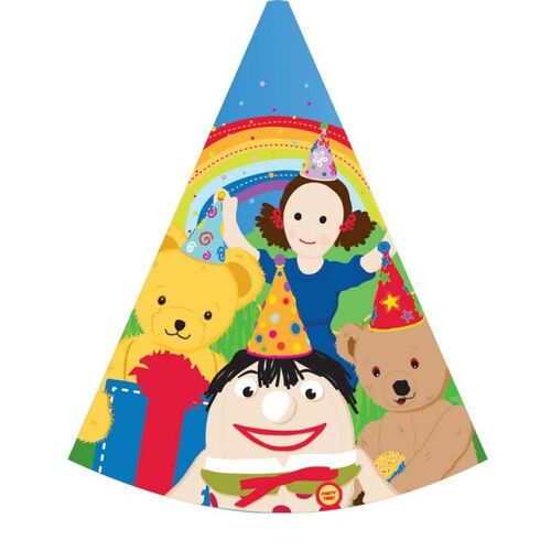 Play School Paper Cone Party Hats 15cm 8 Pack
