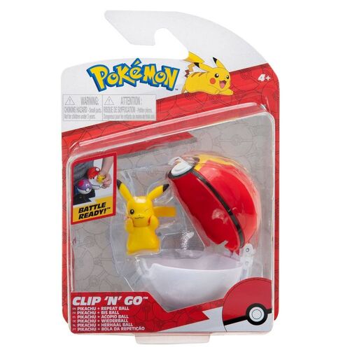 Pokemon Pikachu + Repeat Ball Clip 'N' Go Figurine Set