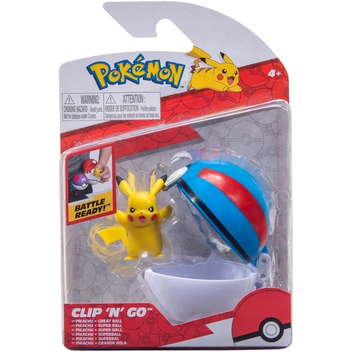 Pokemon Pikachu + Great Ball Clip 'N' Go Figurine Set