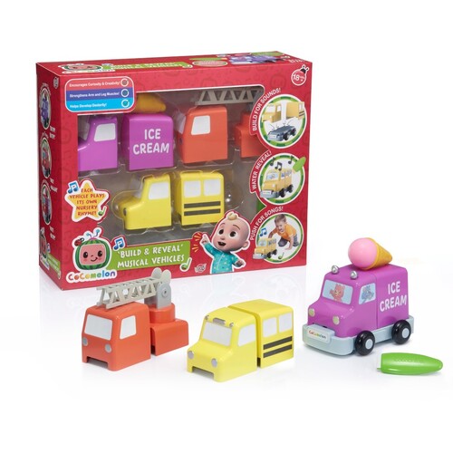 CoComelon Build & Reveal Musical Vehicles Playset