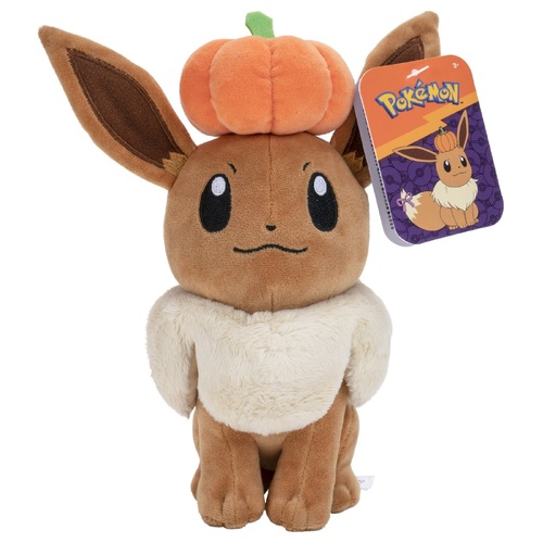 Pokemon Eevee with Pumpkin Hat Seasonal Halloween Plush Toy 20cm