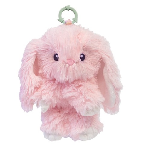 Resoftables Mini Bunny Clip On Plush Toy 12cm Pink