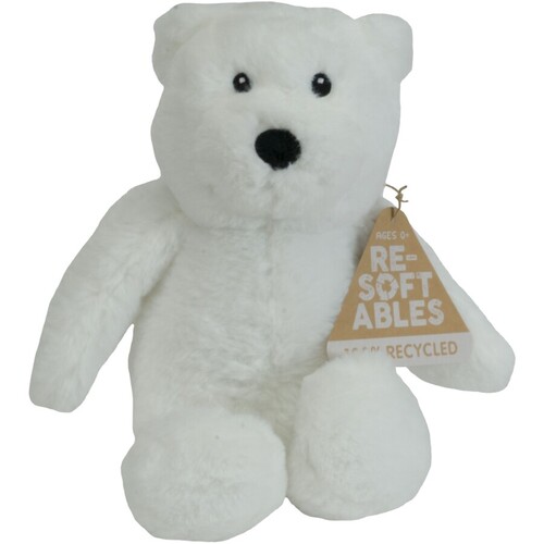 Resoftables Snowie Polar Bear Recycled Plush Toy 30cm
