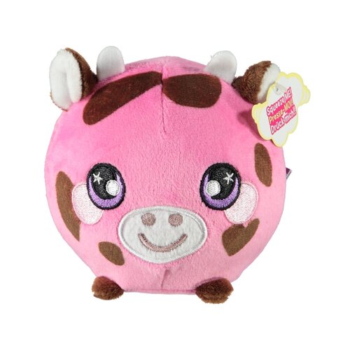 Squeezamals Series 3 Kelly Cow Plush Toy 10cm Pink