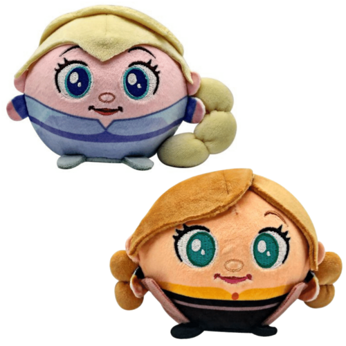 Squeezamals Frozen Elsa & Anna Clip On Plush Toy 10cm 2 Pack