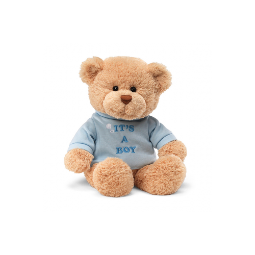 GUND Message Bear It's A Boy Plush Toy Blue 32cm