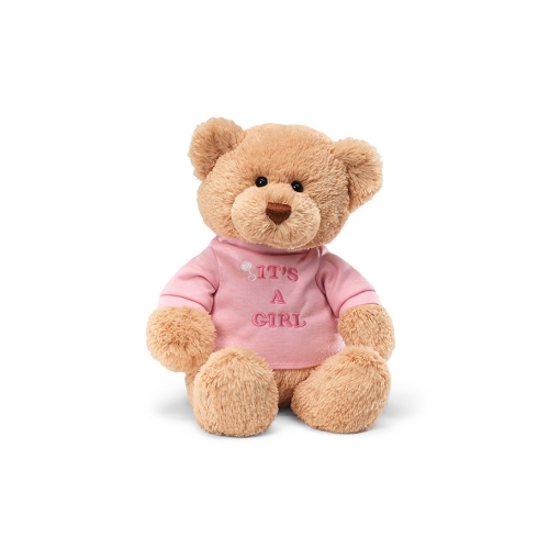 GUND Message Bear It's A Girl Plush Toy Pink 32cm