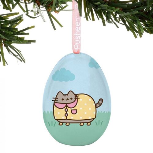 Pusheen the Cat Rainy Day Tin Egg Ornament