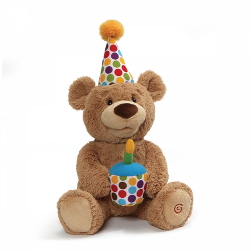 GUND Happy Birthday Bear Animated Plush Toy 25cm