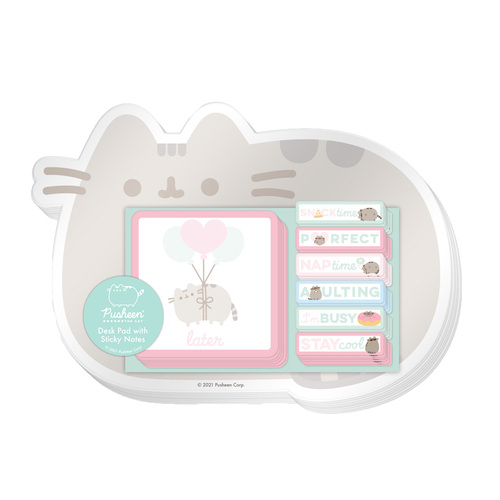 Simply Pusheen Desk Pad with Sticky Notes
