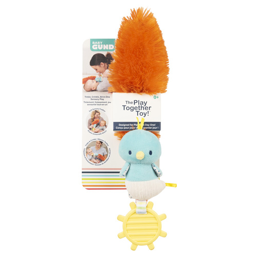 GUND Baby Tinkle Crinkle Birdie Play Together Toy Orange
