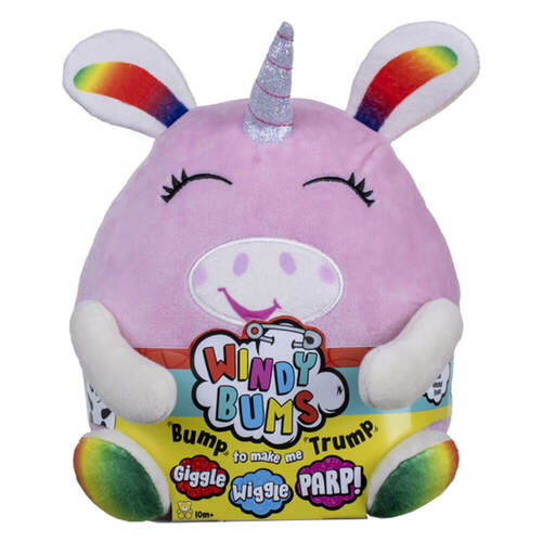 Windy Bums Cheeky Unicorn Farting Plush Toy 20cm