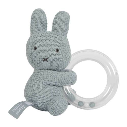 Miffy Knitted Green Ring Rattle