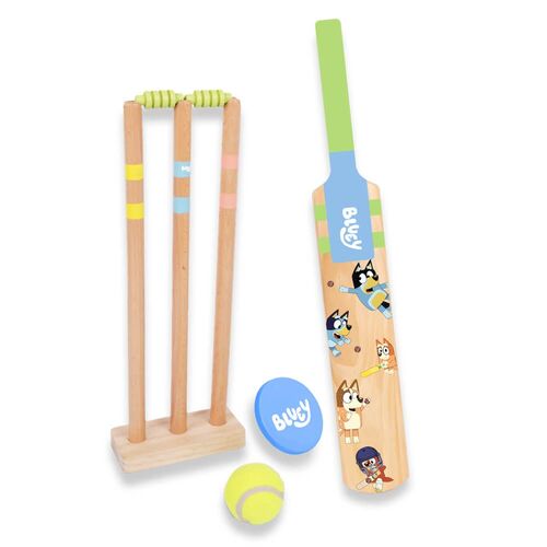 Bluey Wooden Cricket Playset with Carry Bag
