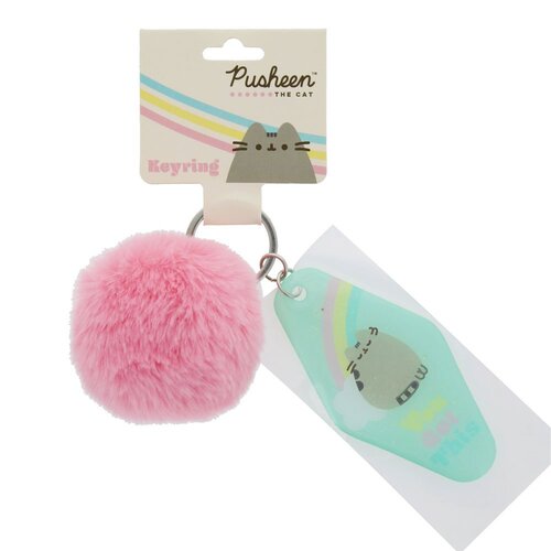 Pusheen the Cat Self Care Club Keyring with Pom Pom