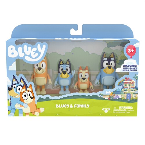 Bluey & Family Mini Figurines 4 Pack 7.5cm