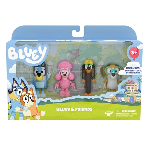Bluey & Friends Mini Figurines 4 Pack 7.5cm
