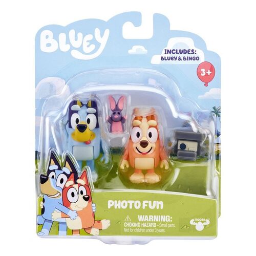Bluey & Bingo Photo Fun Figurines 2 Pack with Bob Bilby