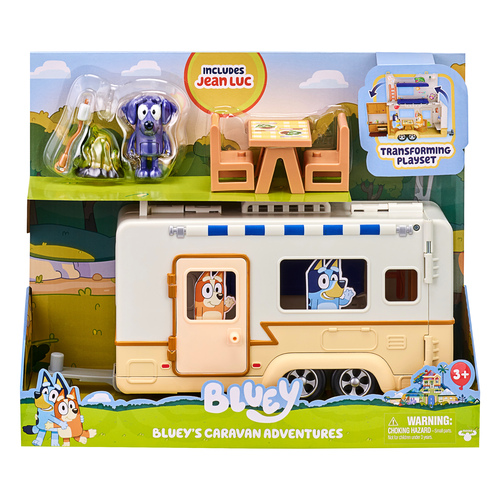 Bluey Caravan Adventures Playset with Exclusive Jean Luc Figurine