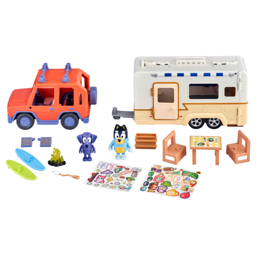 Bluey 4WD & Caravan Adventures Playset Bundle