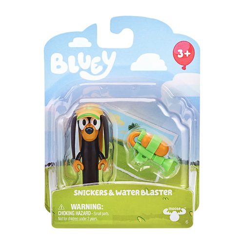 Bluey Story Starters Snickers & Water Blaster Single Figurine Pack